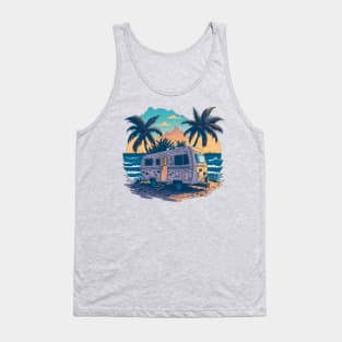 summer camp in front of the tropical beach Tank Top